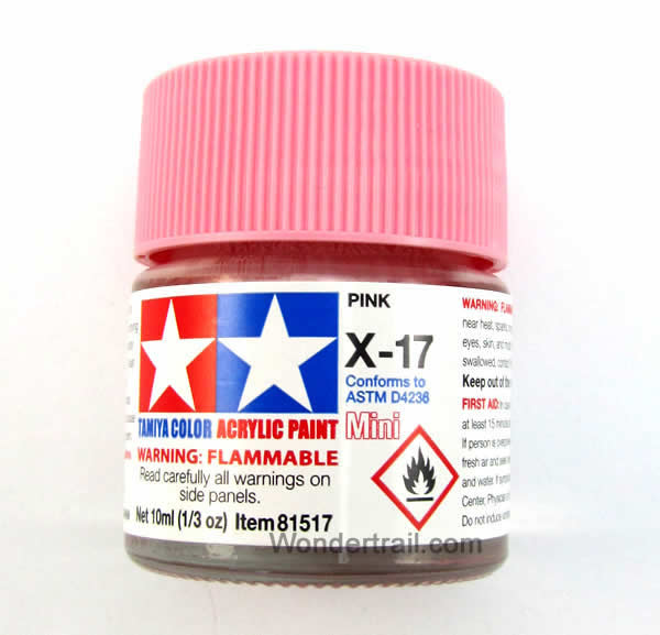 TAM81517PT Mini X-17 Pink Gloss Acrylic 10ml (1/3oz) Bottle Hobby Paint Tamiya Main Image