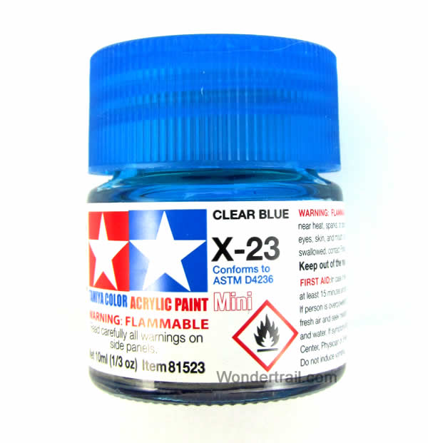 Tamiya Acrylic Mini X23, Clear Blue 10ml Bottle