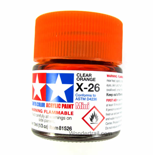 Acrylic Mini X-26 Clear Orange 10Ml Bottle / Tamiya USA