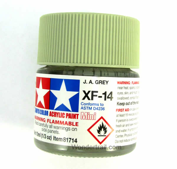 TAM81714 Mini XF-14 Flat Japanese Airforce Gray Acrylic 10ml (1/3oz) Bottle Hobby Paint Tamiya Main Image