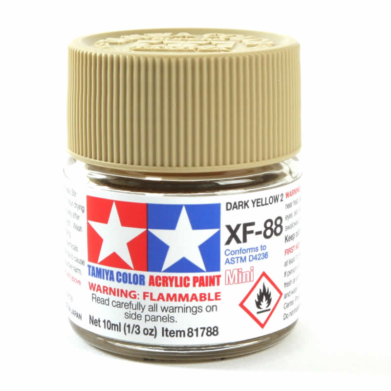 TAM81788 XF-88 Flat Dark Yellow 10ml Mini Bottle Tamiya Main Image
