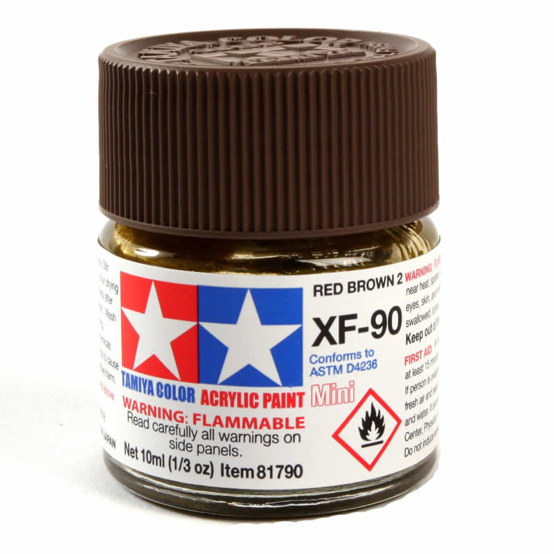 TAM81790 XF-90 Flat Red Brown 10ml Mini Bottle Tamiya Main Image