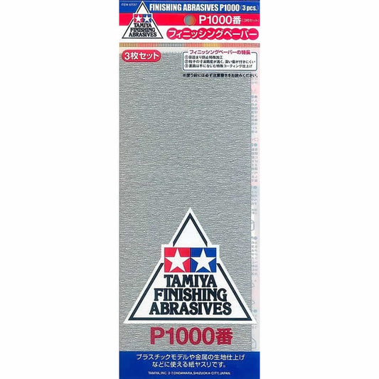 TAM87057 P1000 Finishing Abrasive Sheets 3 Pack Tamiya Main Image