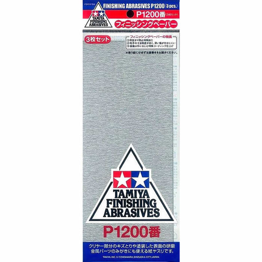 TAM87058 P1200 Finishing Abrasive Sheets 3 Pack Tamiya Main Image