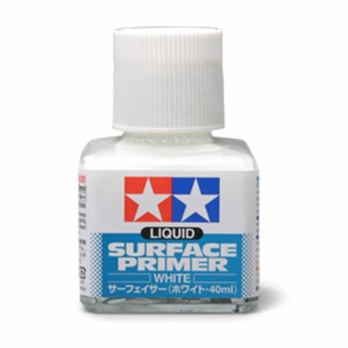 TAM87096 Liquid Surface Primer White 40ml Tamiya Main Image