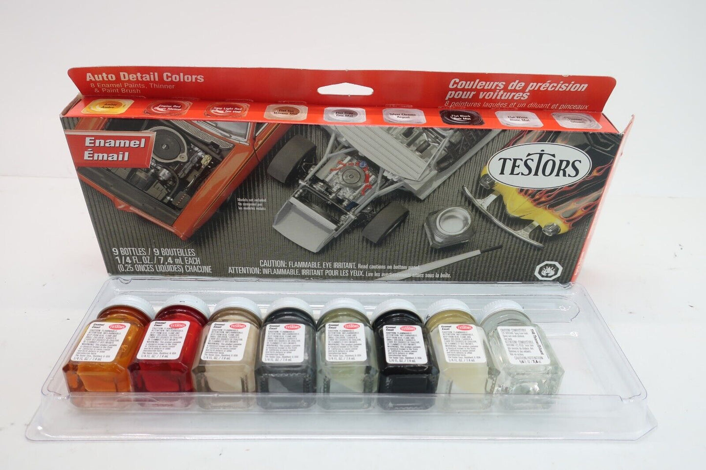 TES9120PT Auto Detail 8 Color Paint and Glue Set Testors