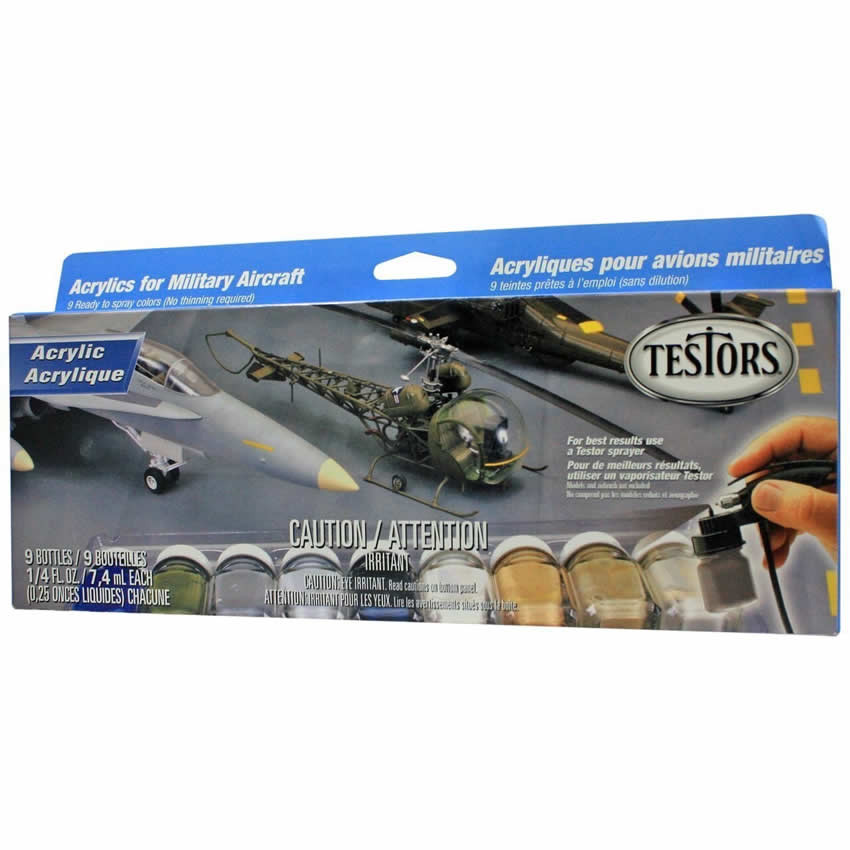 TES9136 Military Aircraft Acrylic Spray Set Testors