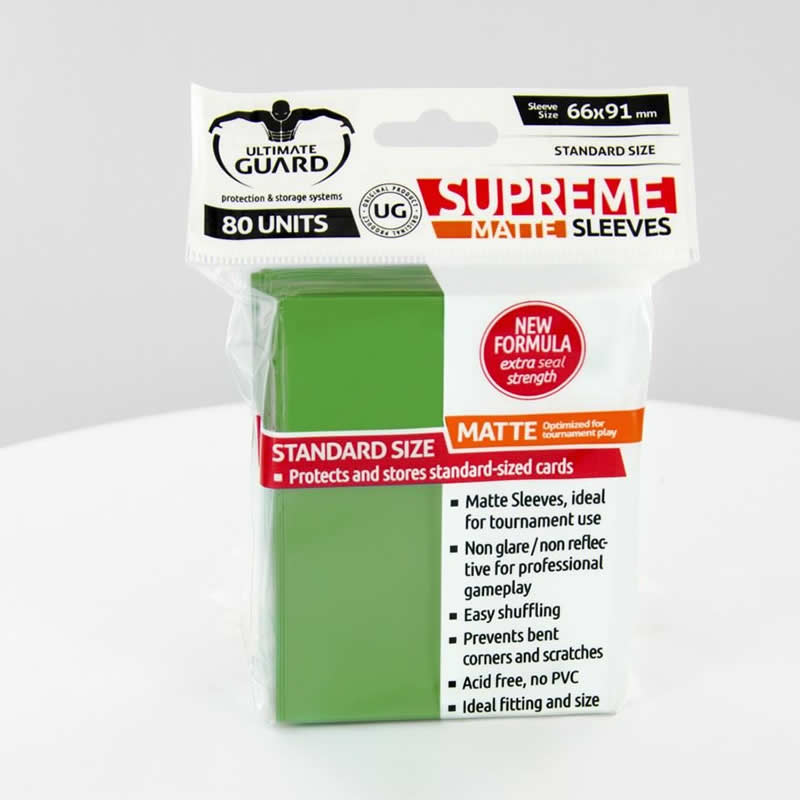 UGDDPR010015 Supreme Soft Sleeves Matte Green Pack of 80 Sleeves Main Image