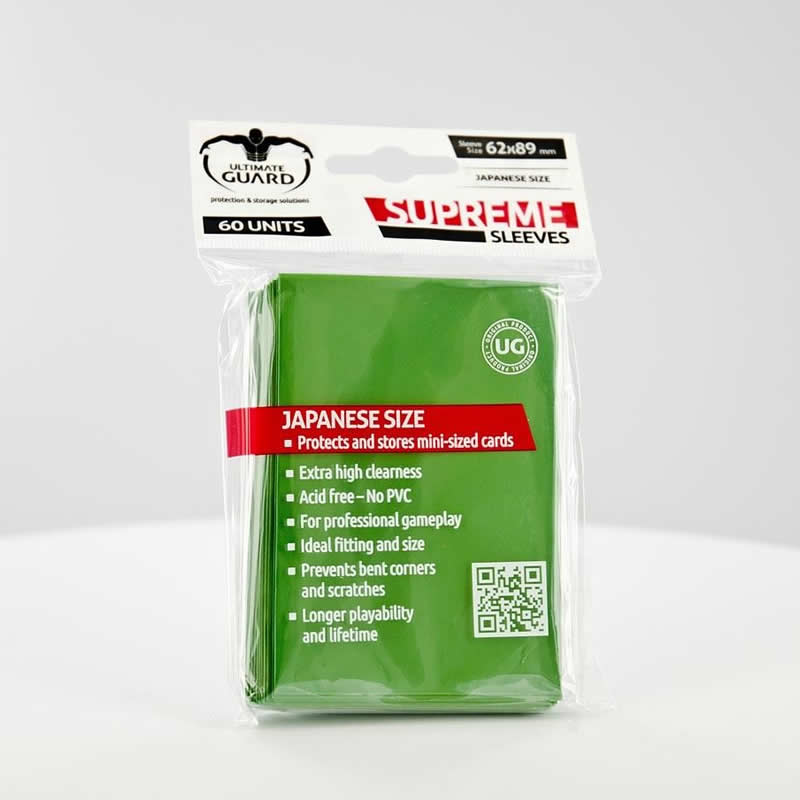 UGDDPS010062 Supreme Soft Japanese Size Green Pack of 60 Sleeves Wondertrail UGDDPS010062 Supreme Soft Japanese Size Green Pack of 60 Sleeves Wondertrail
