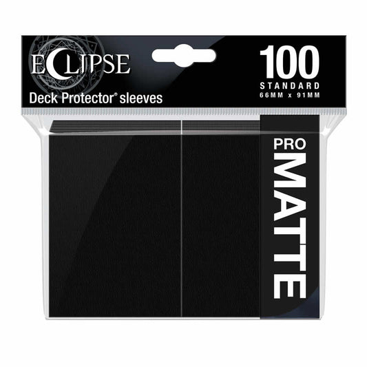 UPR15613 Eclipse Jet Black Matte Standard Sleeves 100 Count Pack Main Image