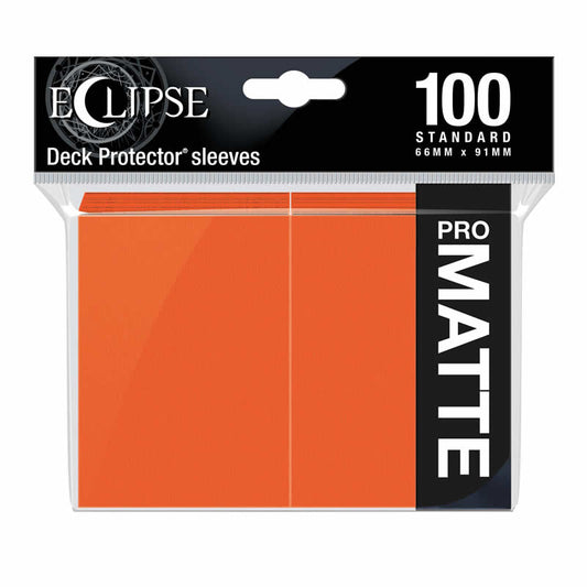 UPR15619 Eclipse Pumpkin Orange Matte Standard Sleeves 100 Count Pack Main Image