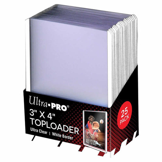 UPR81161 White Boarder 3in x 4in Clear Top Loader Sleeves Pack of 25 Main Image