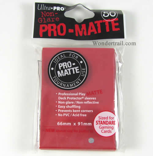 UPR82650 Pro-Matte Finish Red Card Sleeves 50 Count Ultra Pro Main Image
