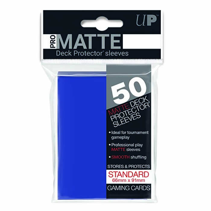 ultra pro matte card sleeves Ultra Pro 50 Matte Blue Deck Protector Sleeves