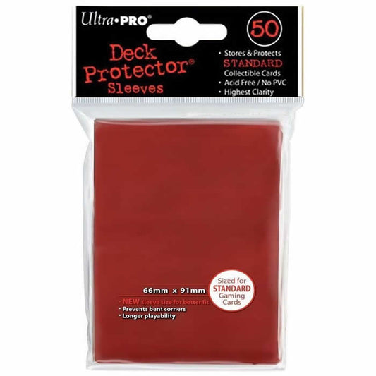 UPR82672 Red Standard Card Sleeves 50 Count Ultra Pro Main Image