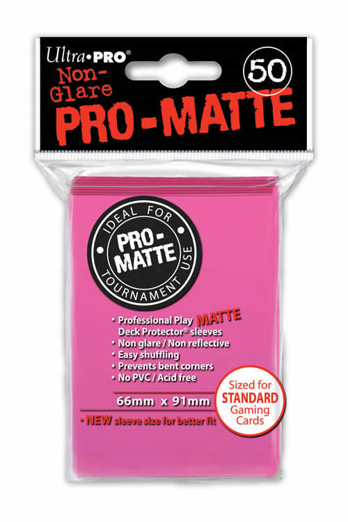 UPR84147 Bright Pink Pro-Matte Standard Card Sleeves 50 Count Main Image