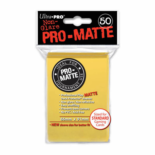 UPR84186 Yellow Pro-Matte Standard Card Sleeves 50 Count Ultra Pro Main Image