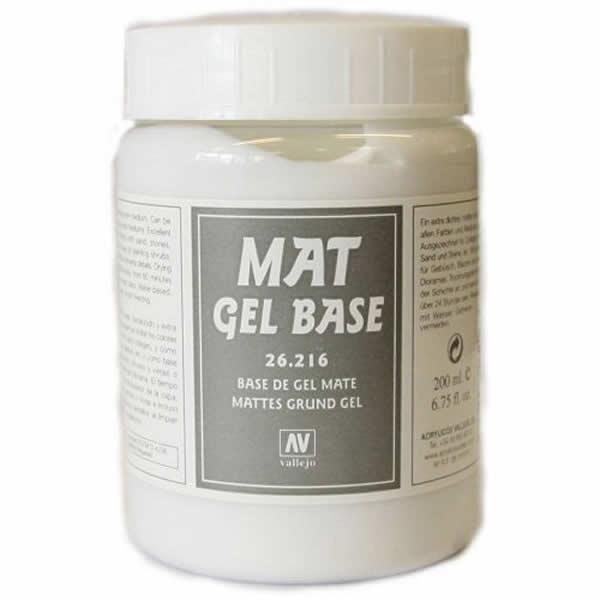 VAL26216 Mat Gel Base Stone Effects 200ml (6.75 Fl. Oz) Jar Vallejo Paints Main Image