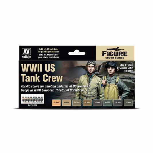 VAL70186 WWII US Tank Crew Acrylic Paint Set Vallejo Main Image