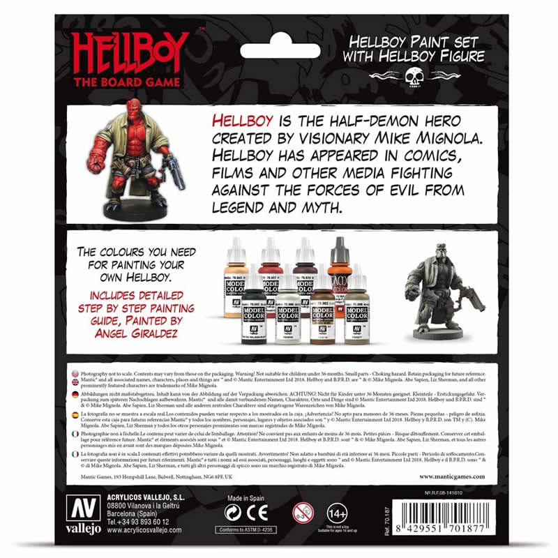 VAL70187 Acrylic Color Paint Set for Hellboy The Board Game Vallejo Paints 3rd Image