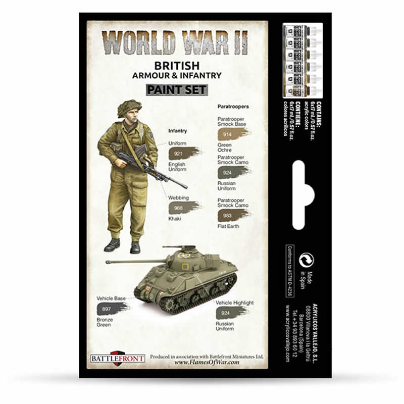 VAL70204 British WW2 Infantry Paint Set Vallejo 2nd Image