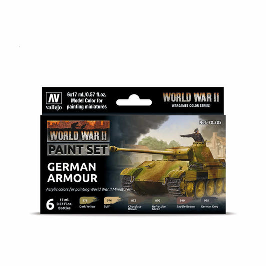 VAL70205 German WWII Armour Acrylic Color Set Vallejo Main Image