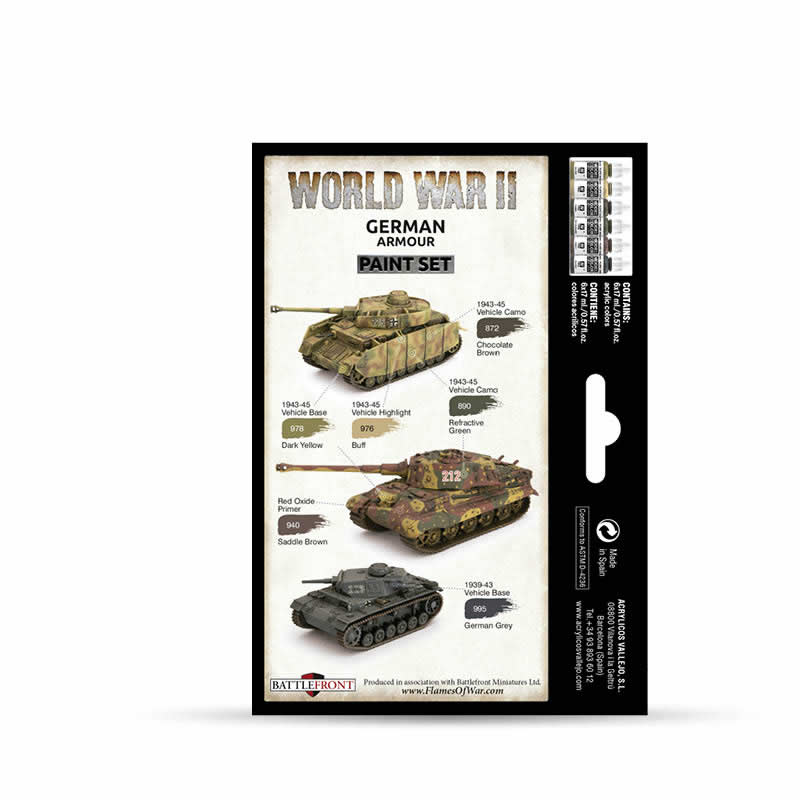 VAL70205 German WWII Armour Acrylic Color Set Vallejo 2nd Image