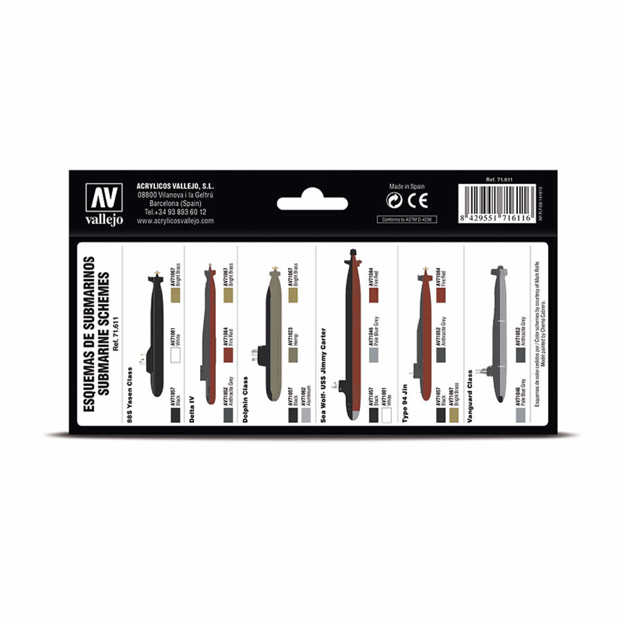 VAL71611 Nuclear Submarines Model Air Color Set Vallejo Paints 2nd Image