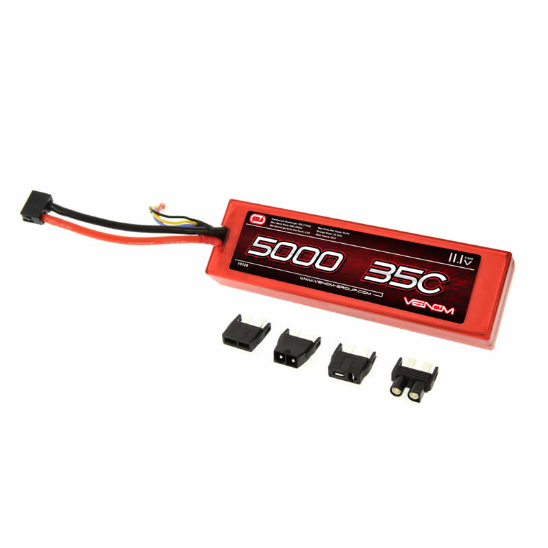 VEN-15128BAT 35C 3S 11.1V 5000mAh LiPo Hardcase Flat Pack Battery With Universal Plug Venom Main Image