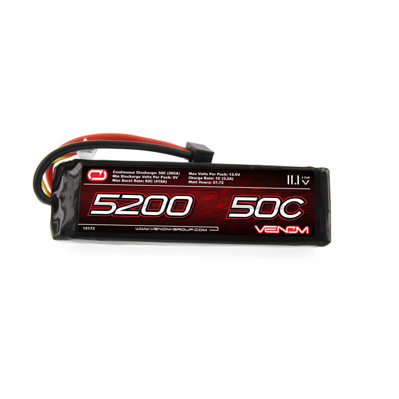 VEN-15173BAT 50C 3S 5200mAh 11.1V LiPo Battery With Universal Plug Venom Main Image