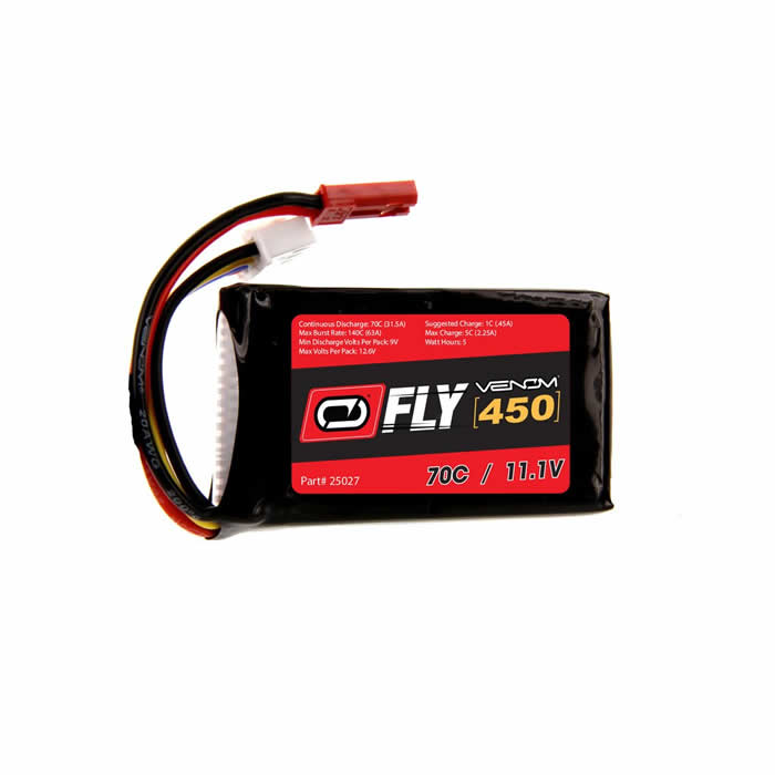 VEN-25027BAT Fly 70C 3S 450mAh 11.1V LiPo Battery JST Plug Main Image