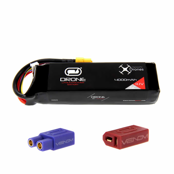 VEN-35025BAT LiPo 3S 11.1V 4000mAh 15C Drone Battery With Universal 2.0 Connector Venom Main Image