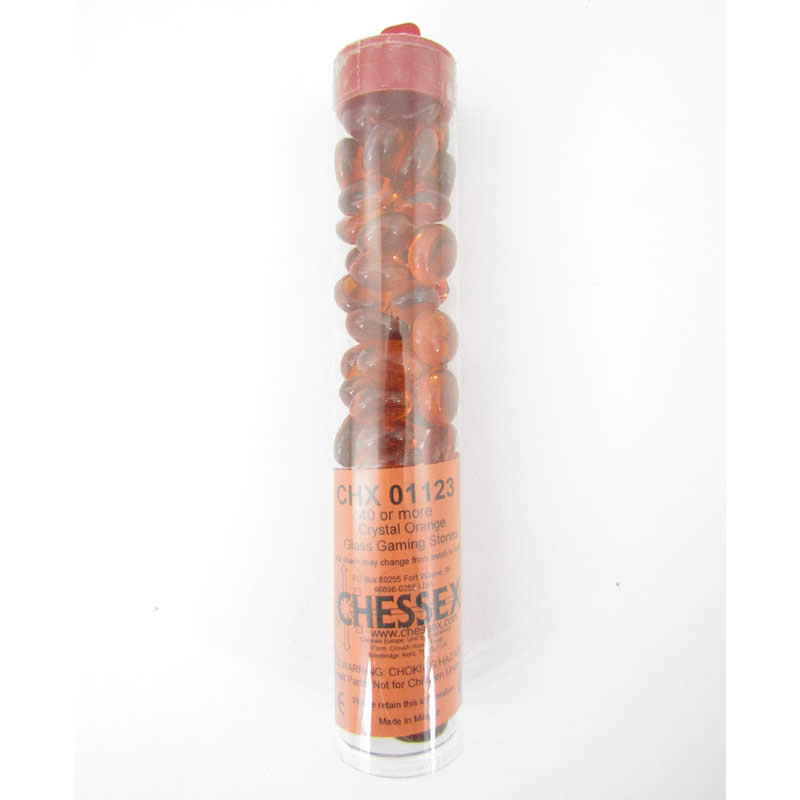 WCX01123 Crystal Orange Gaming Stones 12 - 14mm (40 or More) Chessex 2nd Image