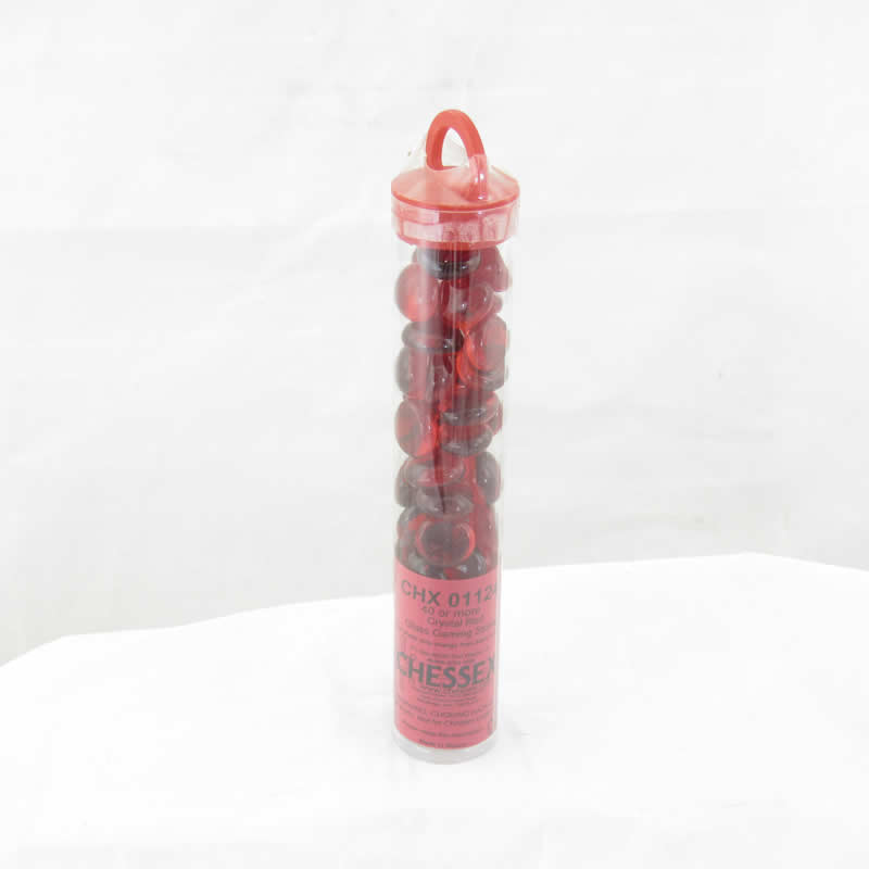 WCX01124 Crystal Red Gaming Stones 12 - 14mm (40 or More) Chessex 2nd Image