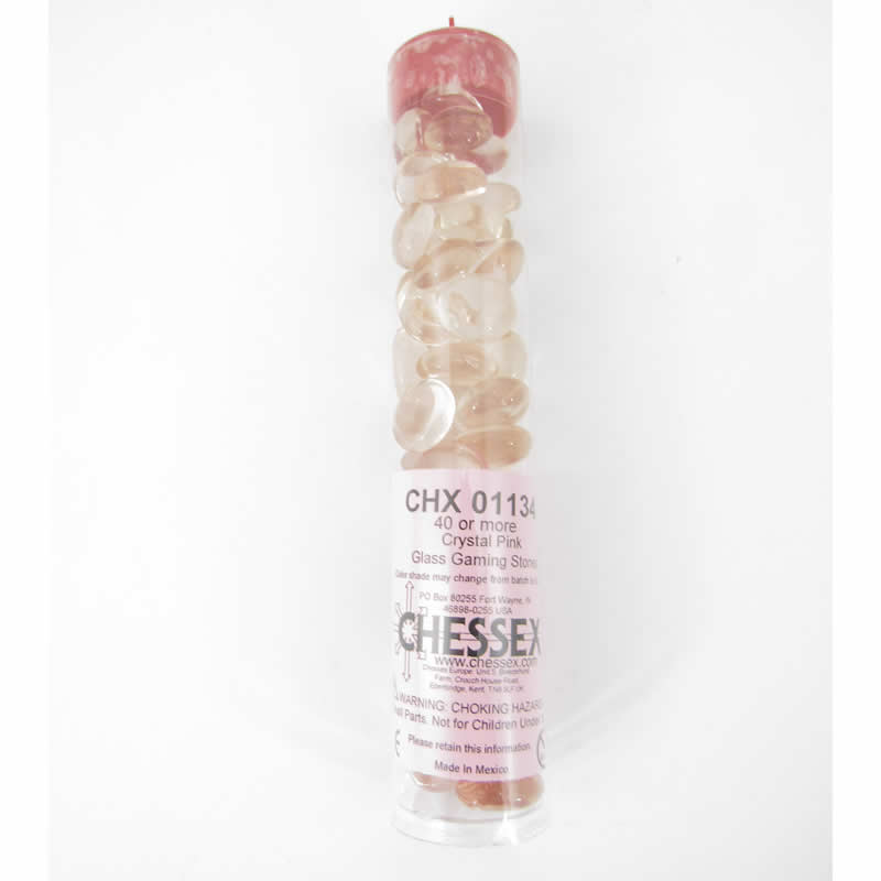 WCX01134 Crystal Pink Gaming Stones 12 - 14mm (40 or More) Chessex 2nd Image