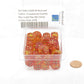 WCXDG1268E50 Red and Yellow Translucent Gemini Dice Gold Pips D6 12mm (1/2in) Pack of 50