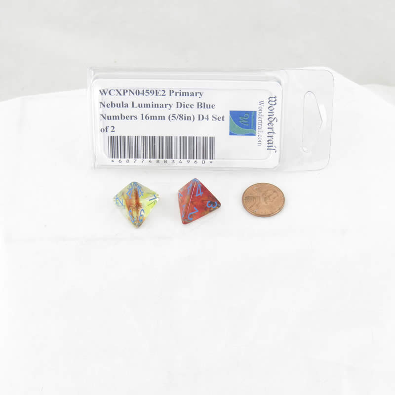 WCXPN0459E2 Primary Nebula Luminary Dice Blue Numbers 16mm (5/8in) D4 Set of 2 2nd Image