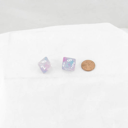 WCXPN0845E2 Wisteria Nebula Luminary Dice White Numbers 16mm (5/8in) D8 Set of 2 Main Image