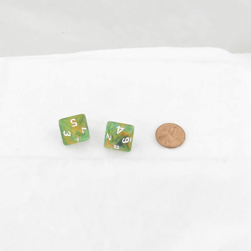 WCXPN0855E2 Spring Nebula Luminary Dice White Numbers 16mm (5/8in) D8 Set of 2 Main Image