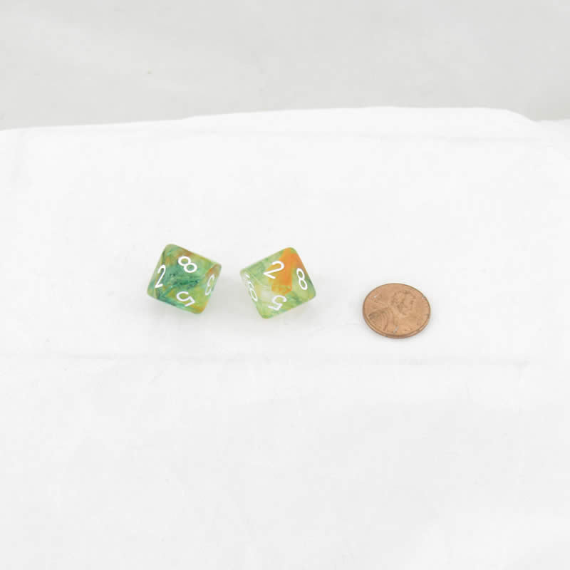 WCXPN1055E2 Spring Nebula Luminary Dice White Numbers 16mm (5/8in) D10 Set of 2 Main Image