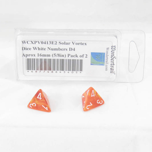 WCXPV0413E2 Solar Vortex Dice White Numbers D4 Aprox 16mm (5/8in) Pack of 2 Main Image