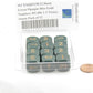 WCXXQ0315E12 Dusty Green Opaque Dice Gold Numbers D3 (D6 1-3 Twice) 16mm Pack of 12 2nd Image