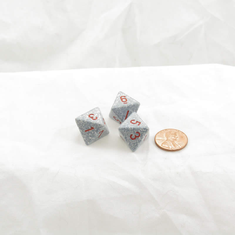 WKP00130E3 Air Elemental Dice Red Numbers D8 16mm Pack of 3 Main Image
