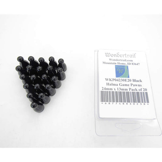 WKP04230E20 Black Halma Game Pawns 24mm x 13mm Pack of 20 Main Image