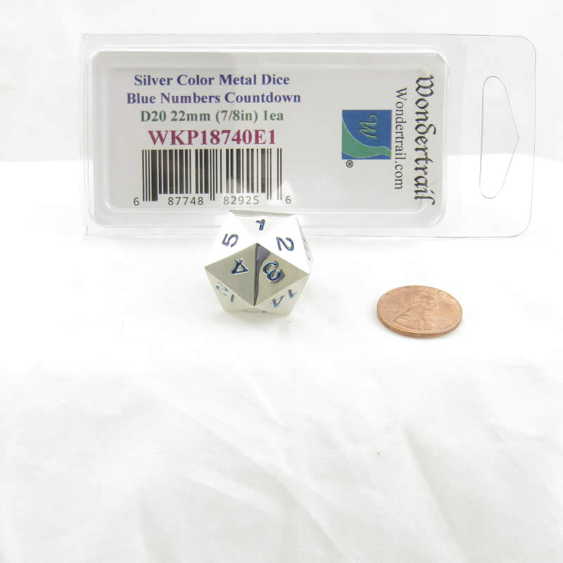 WKP18740E1 Metal Die D20 Countdown Die Blue Numbers 22mm (7/8in) 2nd Image