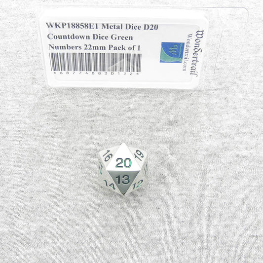 WKP18858E1 Metal Die D20 Countdown Die Green Numbers 22mm (7/8in) Main Image
