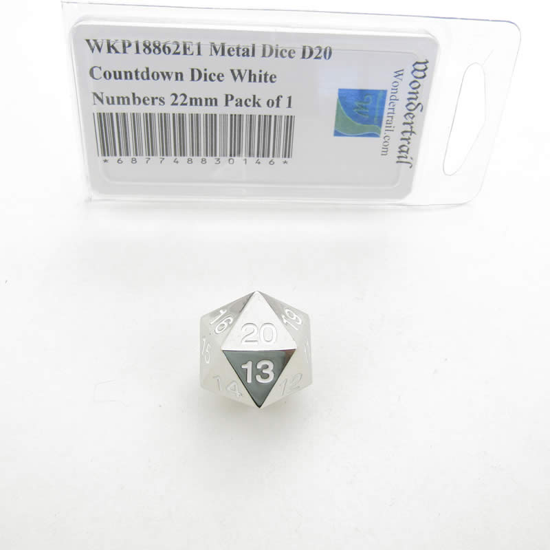 WKP18862E1 Metal Die D20 Countdown Die White Numbers 22mm (7/8in) Main Image