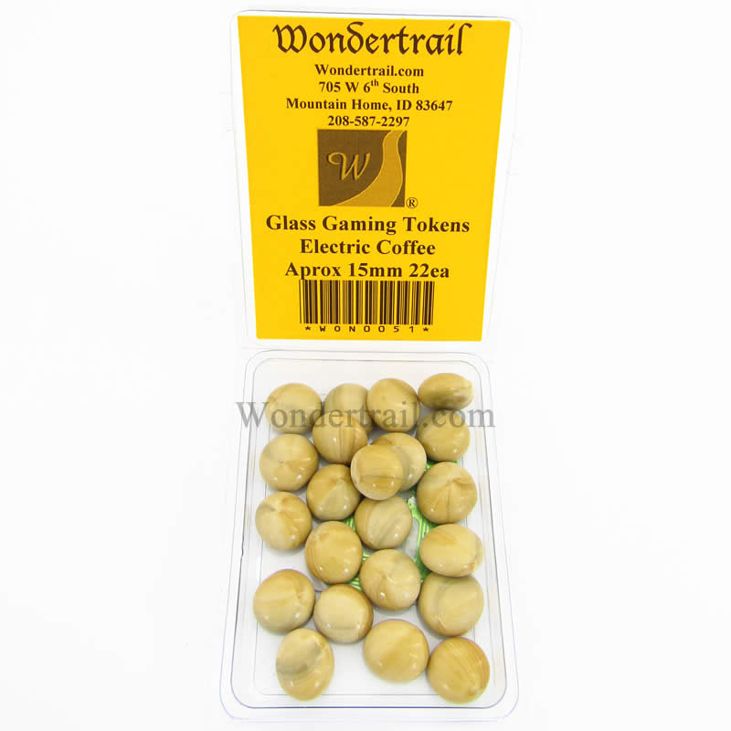 WON0051 Electric Coffee Gaming Counter Tokens Aprox 15mm Pack of 22 Main Image