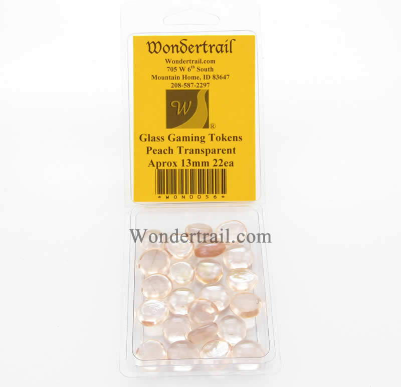 WON0056 Peach Transparent Gaming Counter Tokens Aprox 13mm Pack of 22 Main Image