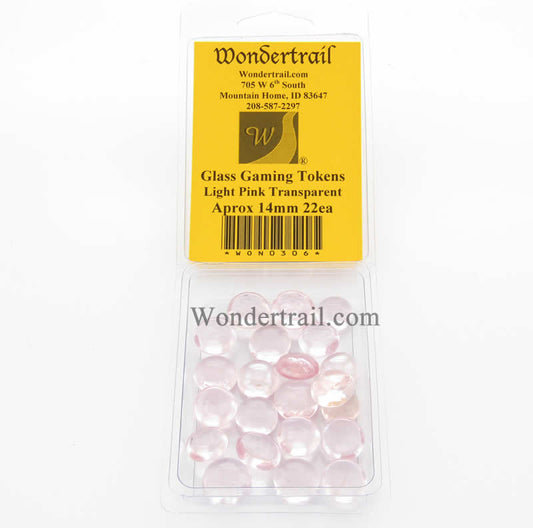 WON0306 Light Pink Transparent Gaming Counter Tokens Aprox 14mm Pack of 22 Main Image